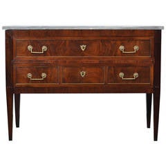 Louis XVI Marble-Top Mahogany Chest of Drawers