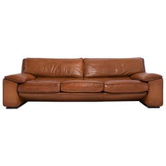 Superb Italian Vintage Leather Sofa by Ferrucio Brunati