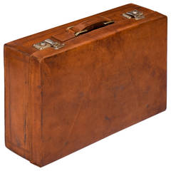 French Vintage Leather Briefcase or Suitcase