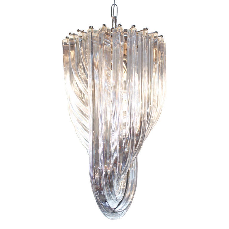 Vintage Murano Glass Tube Chandelier by Venini at 1stDibs