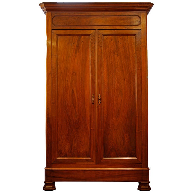 Important Louis Philippe Solid Walnut Armoire at 1stdibs