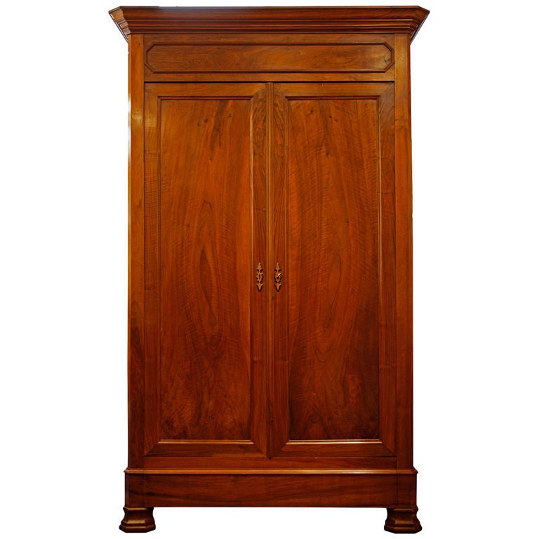 Important Louis Philippe Solid Walnut Armoire at 1stDibs