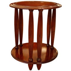 French Solid Mahogany Art Deco Side Table