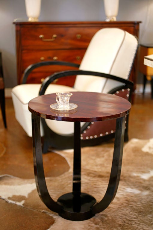 French Art Deco Walnut Side Table