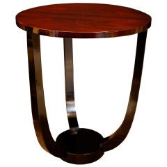 French Art Deco Walnut Side Table