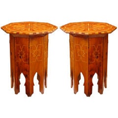 Pair of Syrian Side Tables in Fruitwood