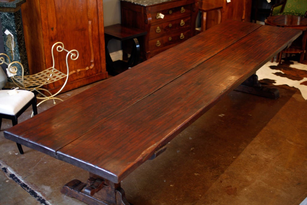 18th Century and Earlier Rare Portuguese Mahogany Top Dining Table