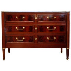 Louis XVI Flamed Mahogany Chest of Drawers