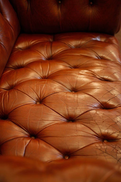 Vintage Havana Leather Chesterfield Sofa 3