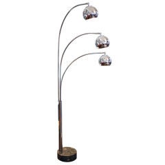 Italian Vintage Chrome and Marble Floor Lamp