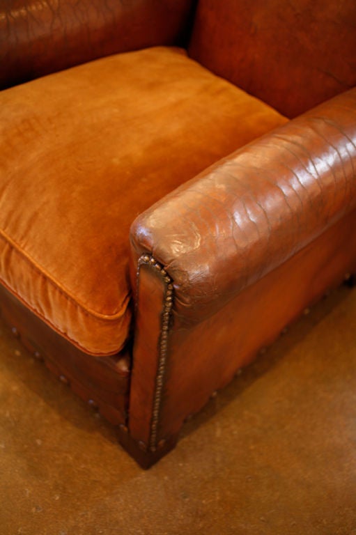 French Lambskin Leather Club Chair 7