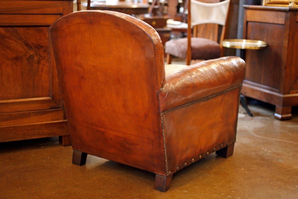 French Lambskin Leather Club Chair 1