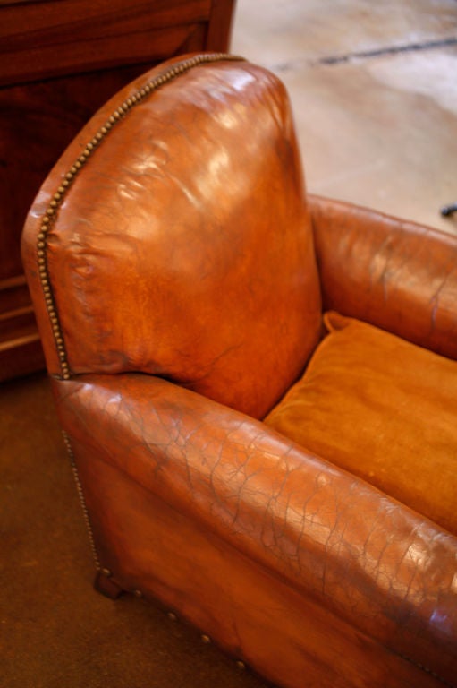 French Lambskin Leather Club Chair 2