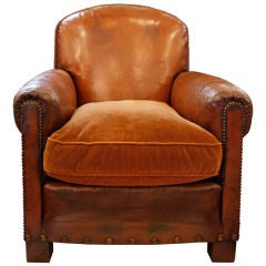 French Lambskin Leather Club Chair