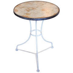 Charming Marble and Iron Bistro Table