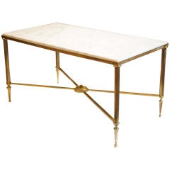 French  Marble Top Brass Coffee Table