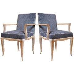 Pair of Art Deco Oak Armchairs