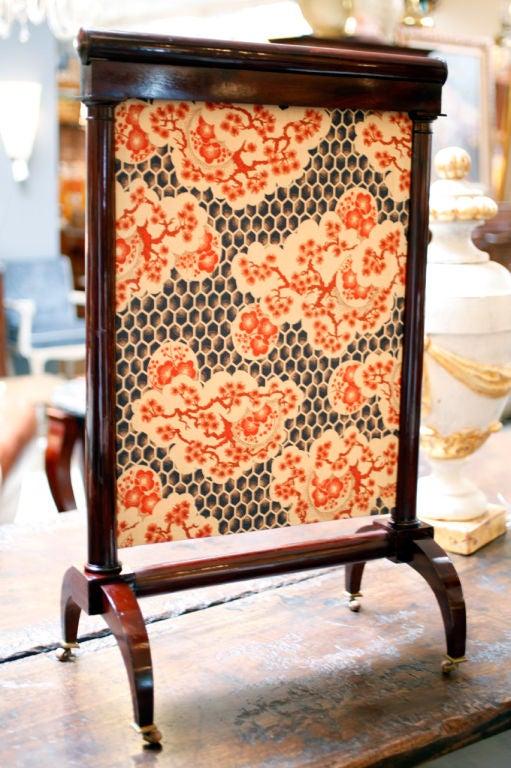 French Empire Mahogany Fire Screen
