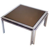 Italian Vintage Chrome and Glass Coffee Table
