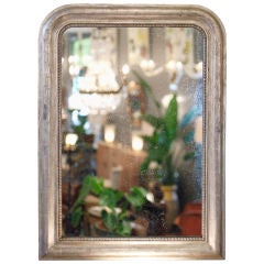 French Louis Philippe Silver-Leaf Mirror