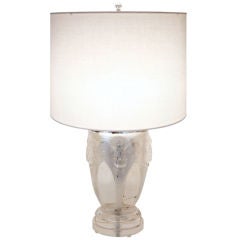 French Mercury Glass Lamp Attributed to Lalique