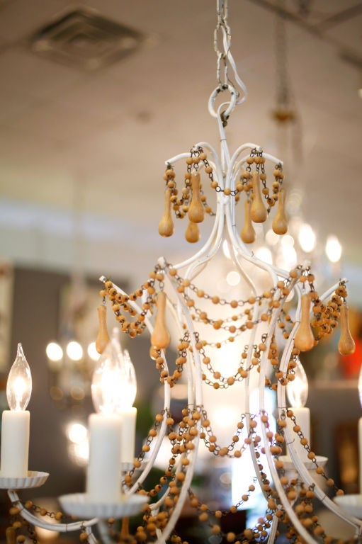 Italian Wooden Beads Chandelier