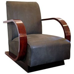 Art Deco Nubuck Armchair