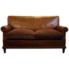 Fabulous English Leather Sofa