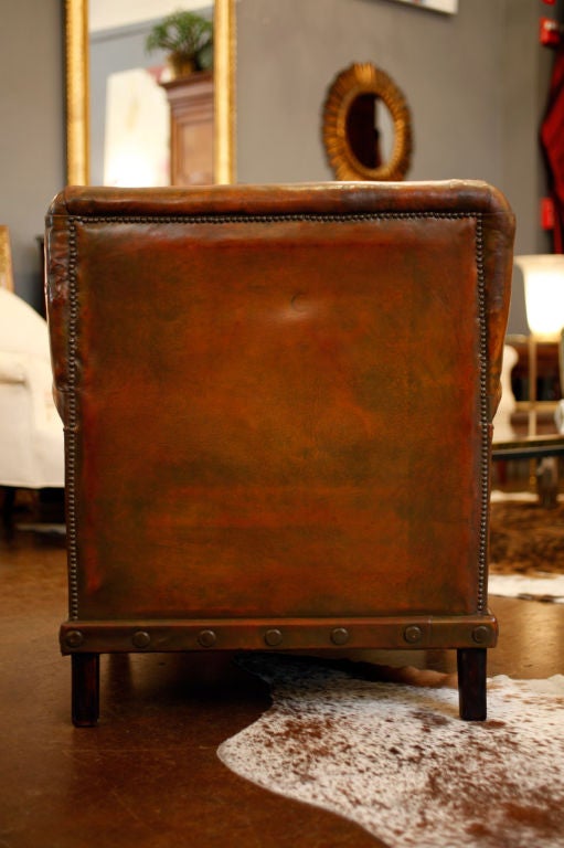 Mid-20th Century Pair of English Leather Club Chairs