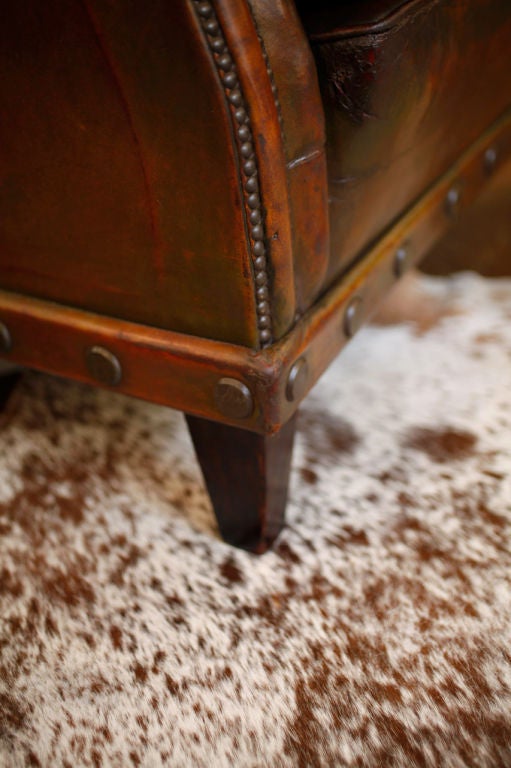 Pair of English Leather Club Chairs 2