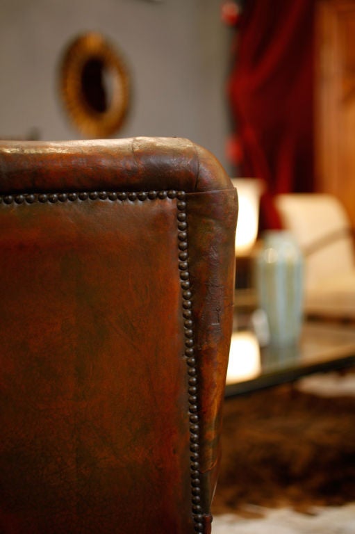 Pair of English Leather Club Chairs 3