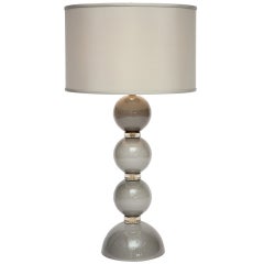 Vintage Gray Murano Glass Lamp