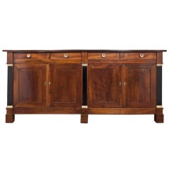 Antique French Directoire Style Solid Walnut Buffet