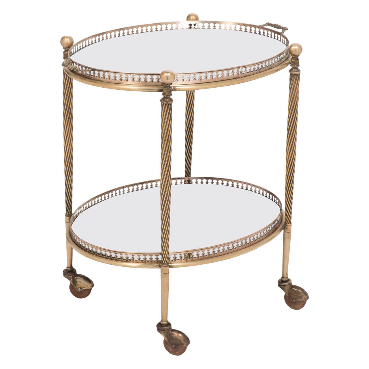 French Vintage Brass and Glass Oval Bar Cart at 1stDibs vintage oval