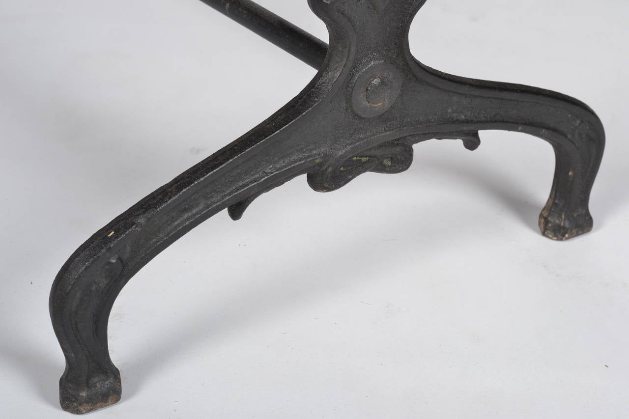 Iron French Antique Solid Walnut Vineyard Table from Beaujolais Region
