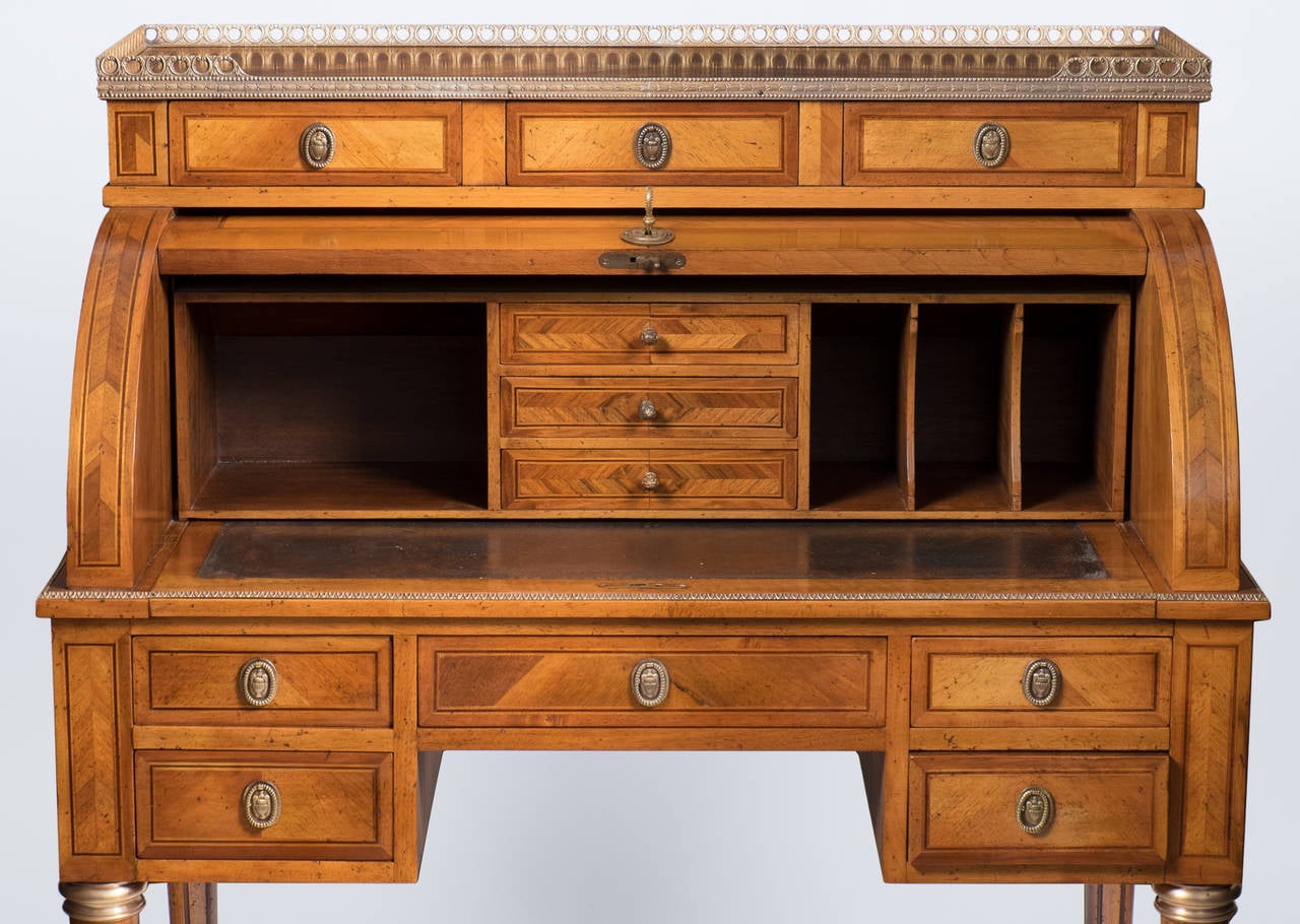 Antique French Louis XVI Cylinder Desk In Good Condition In Austin, TX