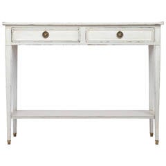 French Antique Directoire Style Painted Console Table