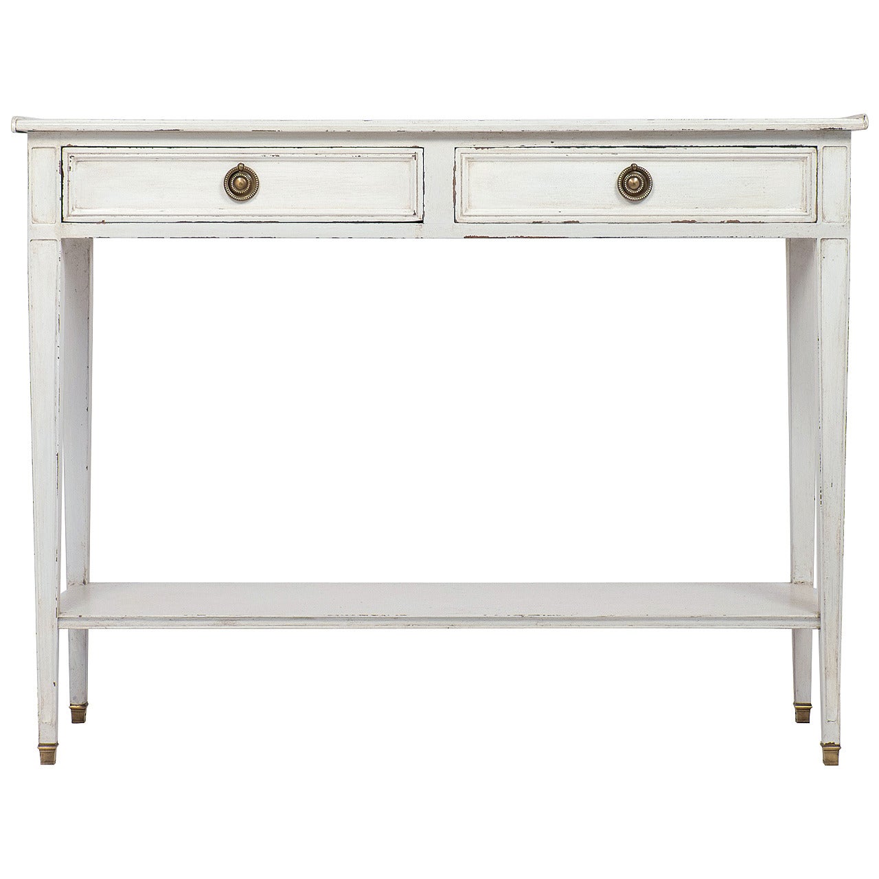 French Vintage Directoire Style Painted Console Table