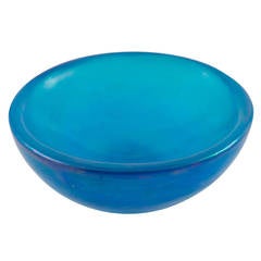 Iridescent Blue Murano Glass Bowl