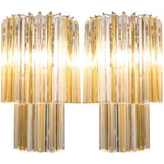 Pair of Murano Glass Sconces by Venini Pair of Murano Glass Sconces by Venini