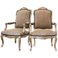 Pair of Louis XV "Cabriolet" Armchairs