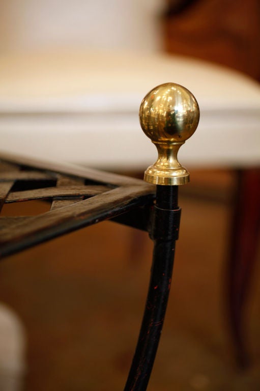 Pair of Painted Metal Curule Stools 1