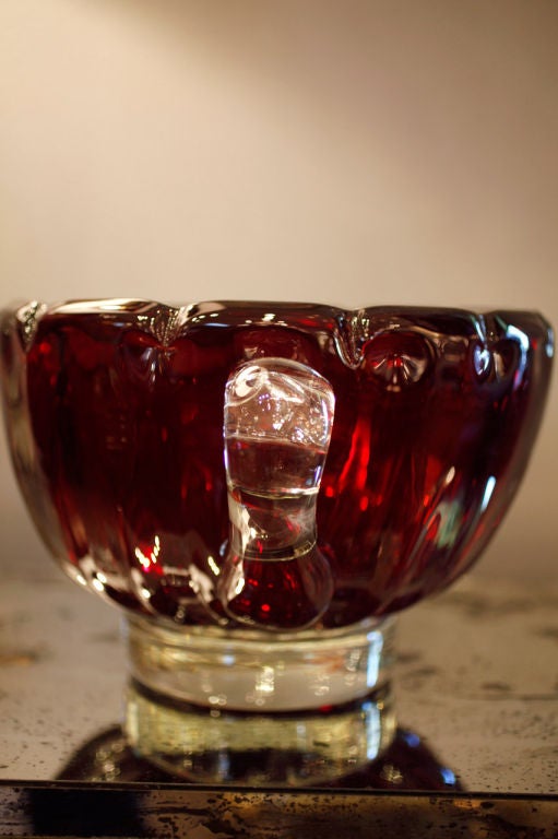 Italian Ruby Red Murano Glass Bowl