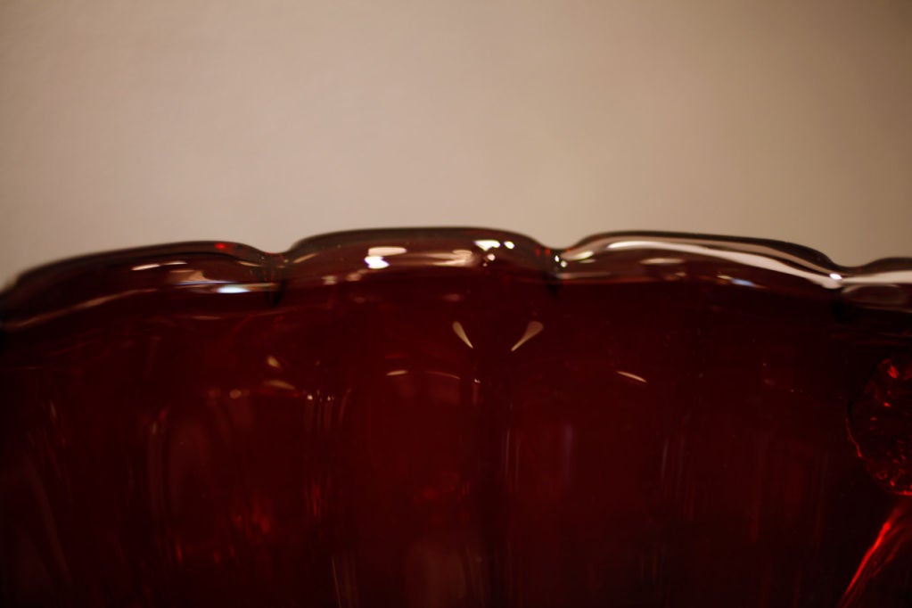 Ruby Red Murano Glass Bowl 4