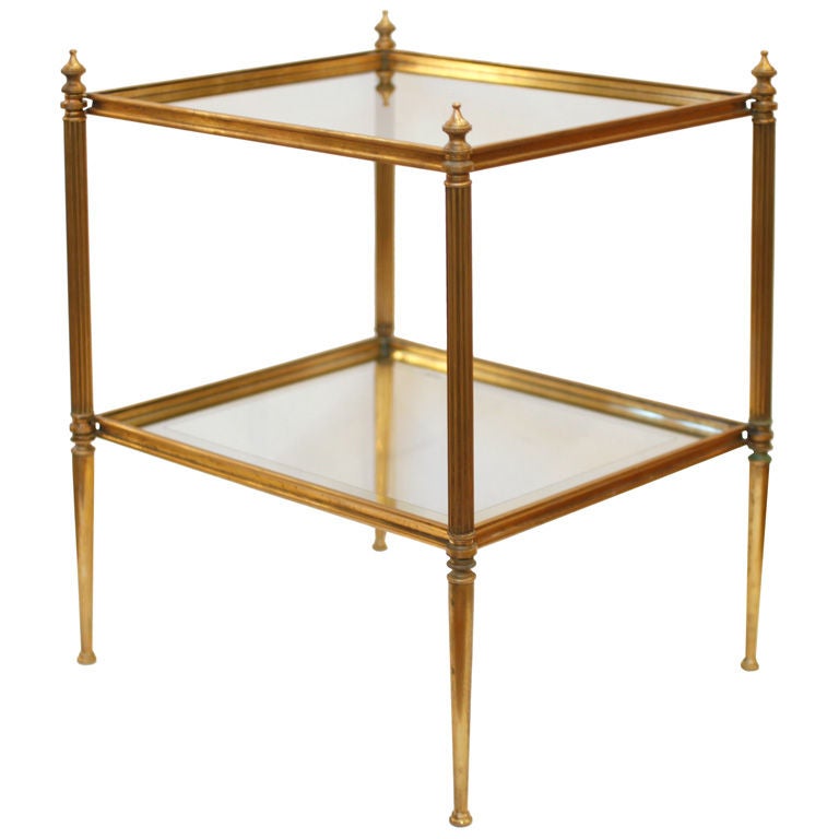 Brass and Glass Side Table at 1stDibs