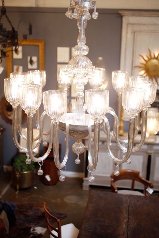 Exceptional chandelier in a slightly smoked crystal color named 