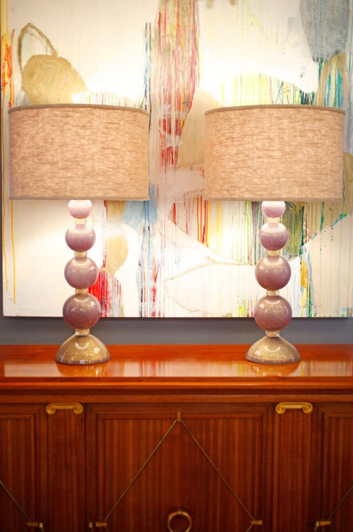Lilac Murano Glass Table Lamp