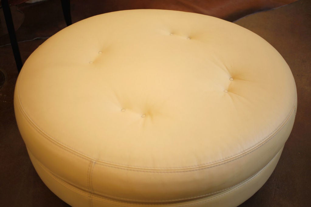 Late 20th Century Vintage Leather Ottoman by Roche Bobois