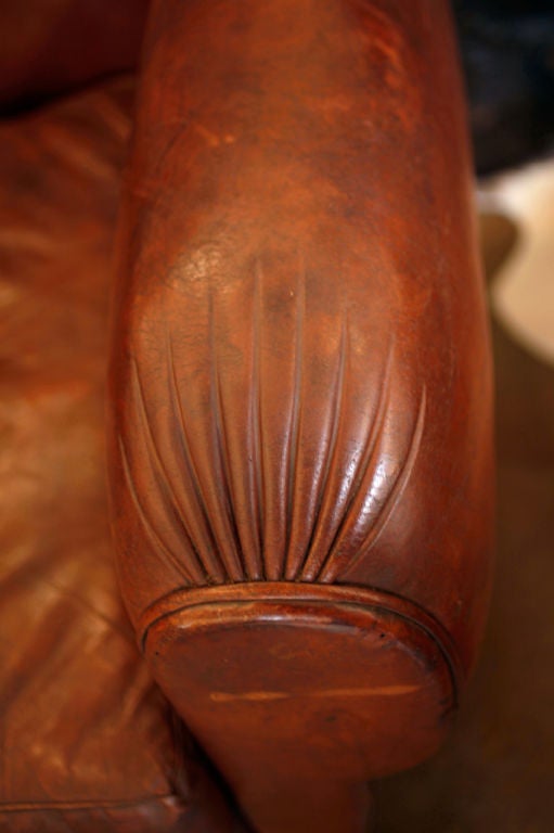 Pair of Lambskin Havana Leather Moustache Back Club Chairs 6