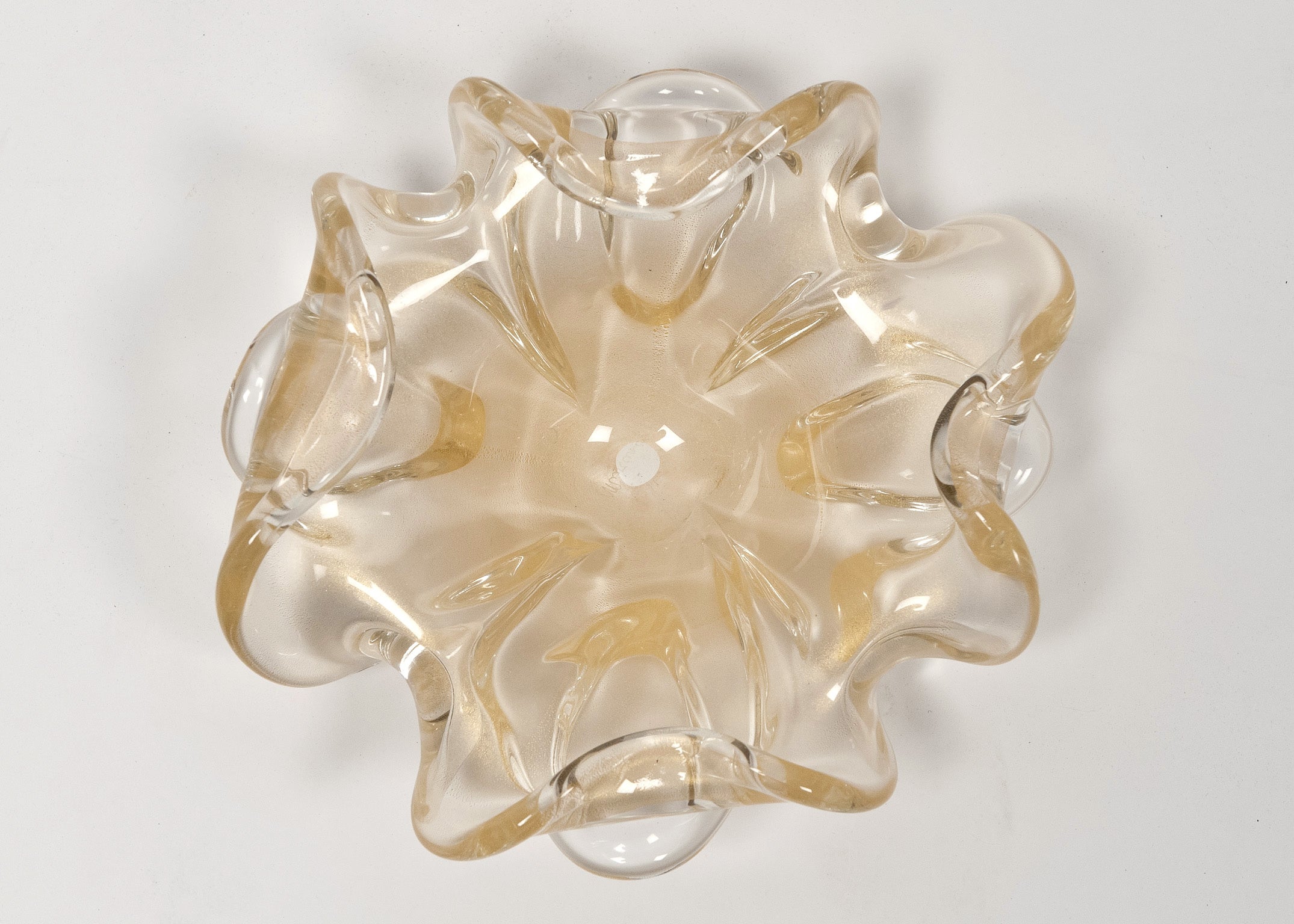 Murano Avventurina Glass Bowl by Toso